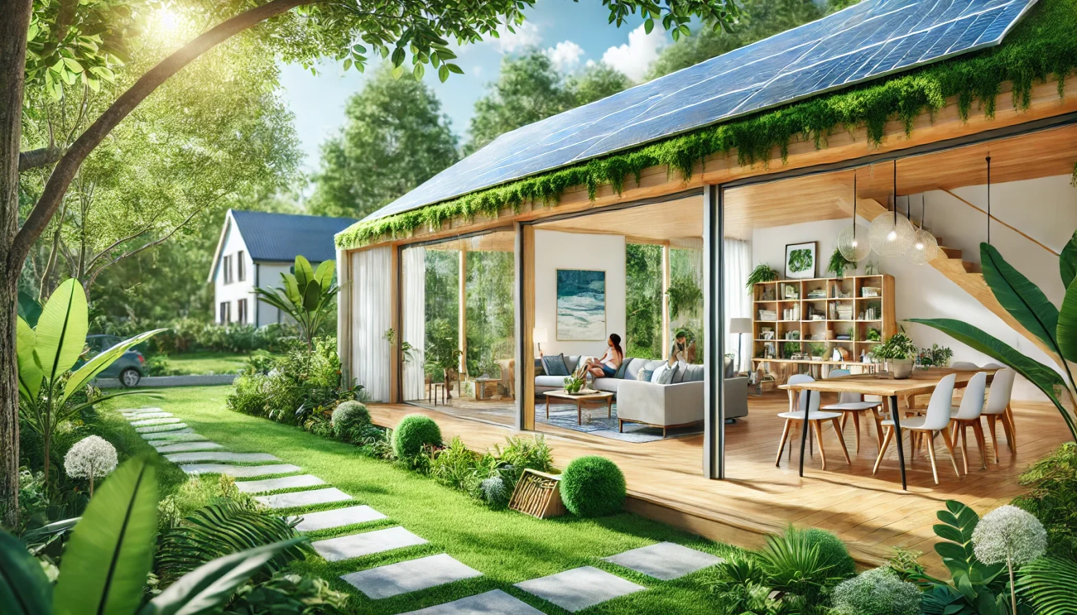 Image of a rendering of an eco friendly home